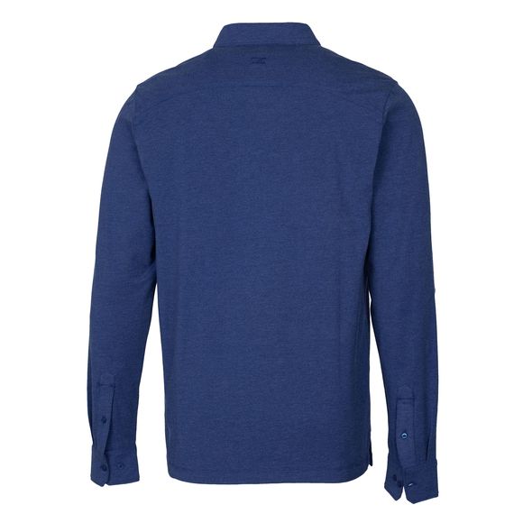 NWT Cutter & Buck Tour Blue Heather Long-Sleeve Advantage Jersey Polo - Picture 2 of 3